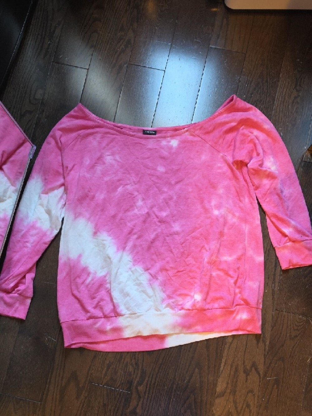 torrid Pink and White Tie-Dye Off-the-Shoulder Sweater